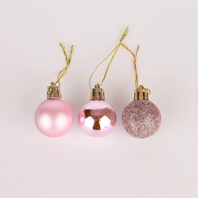 Polyvinyl Chloride (PVC) Ball Ornament, 3cm H x 3cm W x 3cm D, Pink