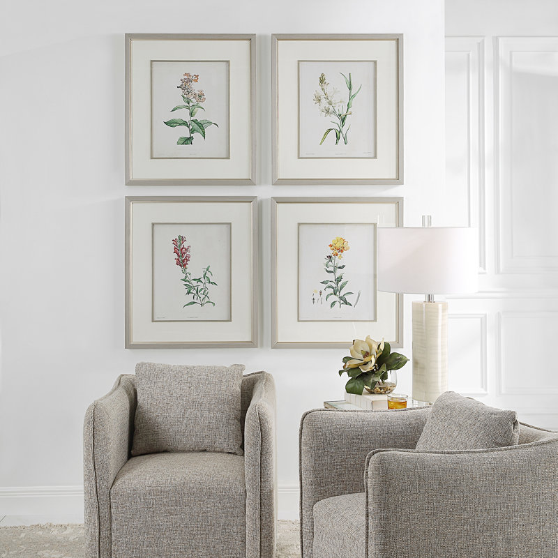 Heirloom Blooms, reproduction encadrée de 4 pièces