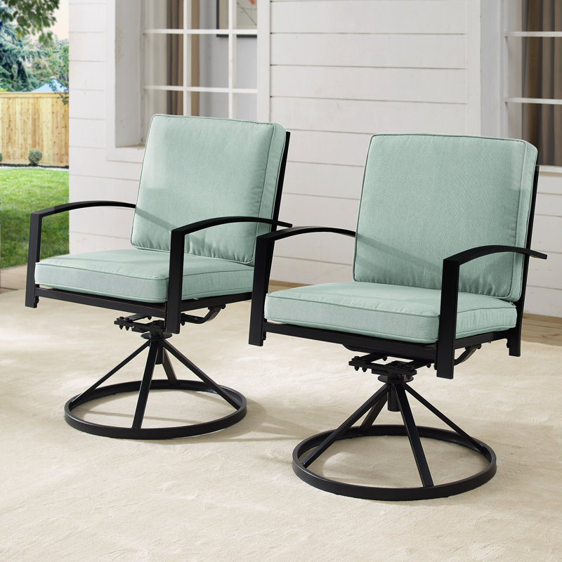 Chaise de patio pivotante avec coussin Halles, Brume