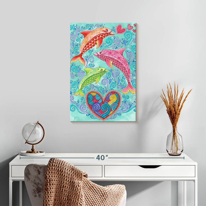 Brampt Tropical Dolphins Paradise, 24" H x 16" W