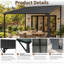 Pergola de toit rigide murale 12 pi x 10 pi avec toit en acier galvanisé
