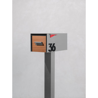 Malone Post-Mounted Mailbox with Wood-Styled Door