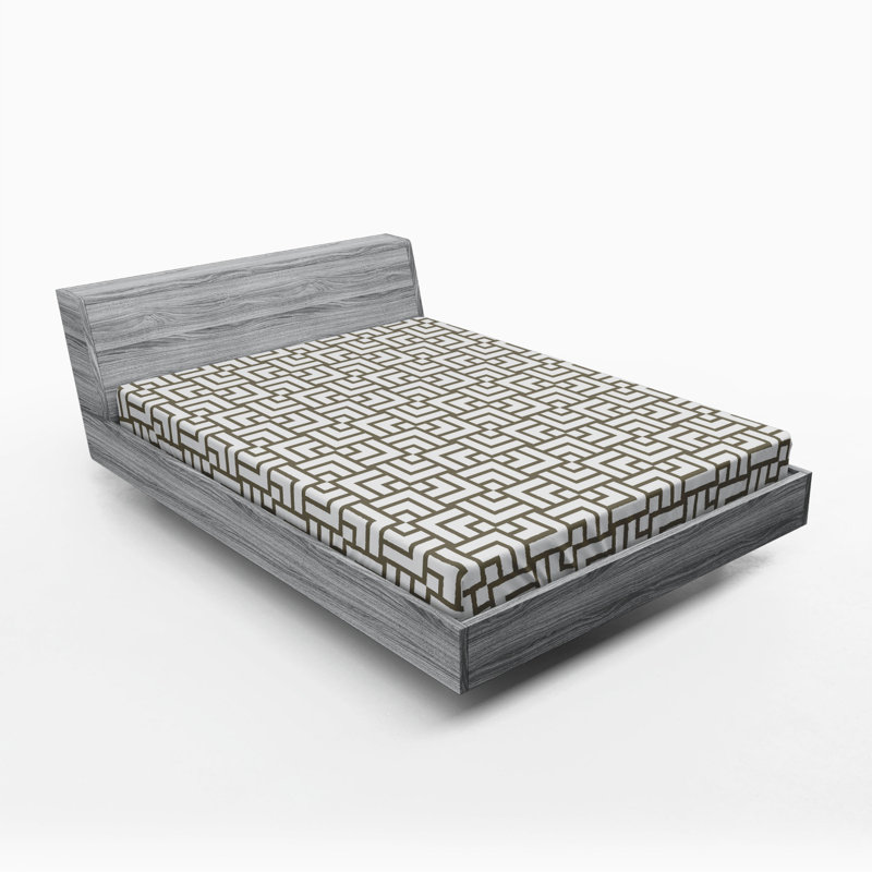Microfiber Geometric Fitted Sheet, Full Fitted Sheet