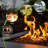 28In Propane Fire Pits Table, 50000 BTU Gas Square Outdoor Dinning Firepit Fireplace Dinning Tables With Lid, Lava Stone, ETL Certification, For Outside Garden Backyard Deck Patio