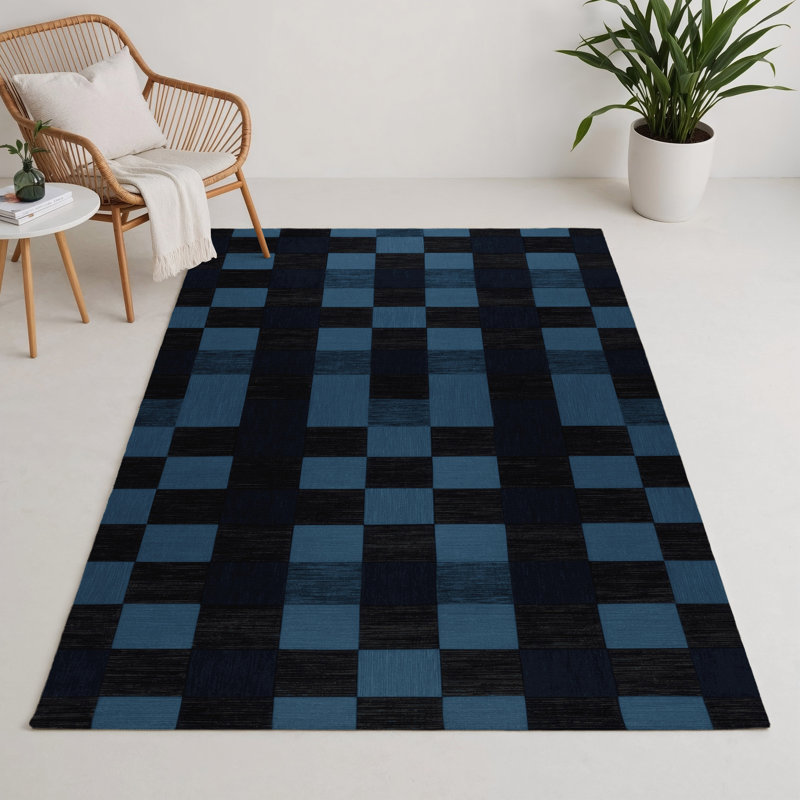 Tapis d'intérieur et d'extérieur à carreaux gris, Rectangulaire 3 pi x 5 pi