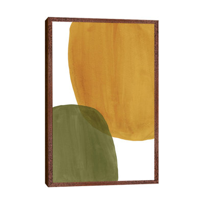Rust Ochre and Green Art 1 Piece Painting on Canvas