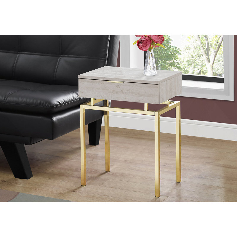 Table d'appoint polyvalente avec tiroir de rangement, pouvant servir de table d'appoint, de bout ou de table de chevet pour le salon et la chambre à coucher, avec un design contemporain
