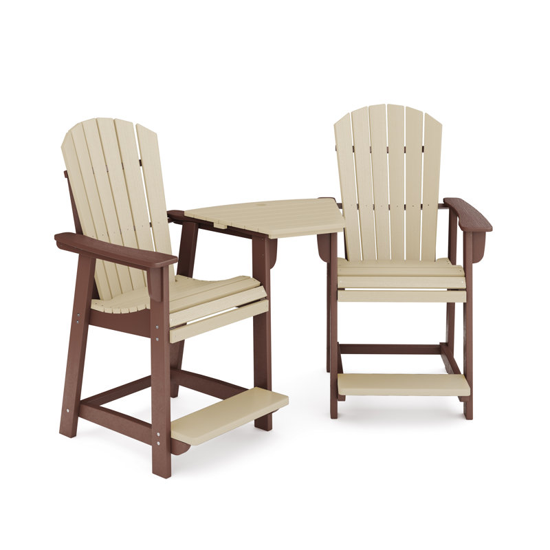 Eberle 2 - Person Patio Dining Set with, Pecan Brown/Tybee Sand