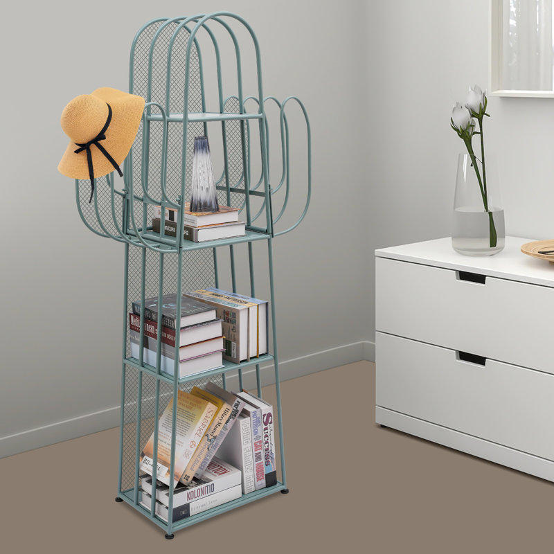 Sukanya 16.6" W 4-Tier Metal Bookshelf Storage Unit