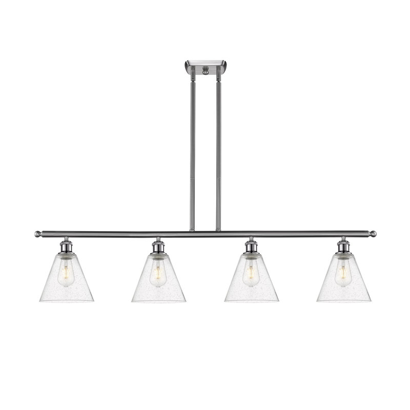 Luminaire suspendu linéaire à 4 lumières pour îlot de cuisine Anastasya, Ampoule non incluse, H 44,25 po x l 48 po x P 8 po