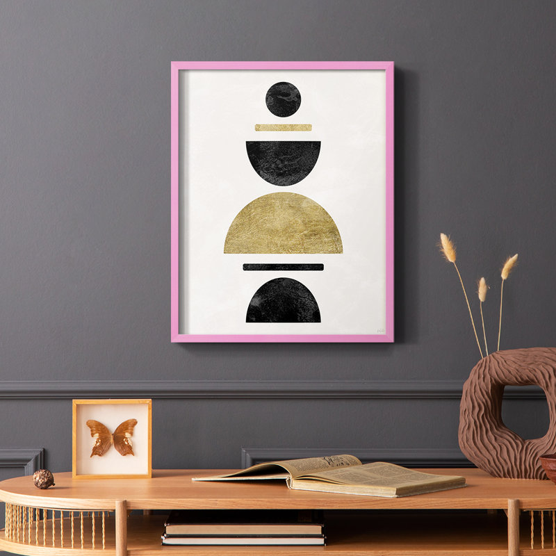 Modern Stack Framed Print - Solid Wood, 10" H x 8" W, Pink