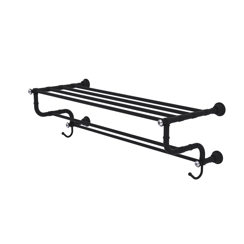 Porte-serviettes mural Freyja, Noir mat, H 10,6 po x l 38 po x P 12,5 po