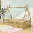 Twin-Sized Floor Bed With Safety Guardrails And Slats-589380781