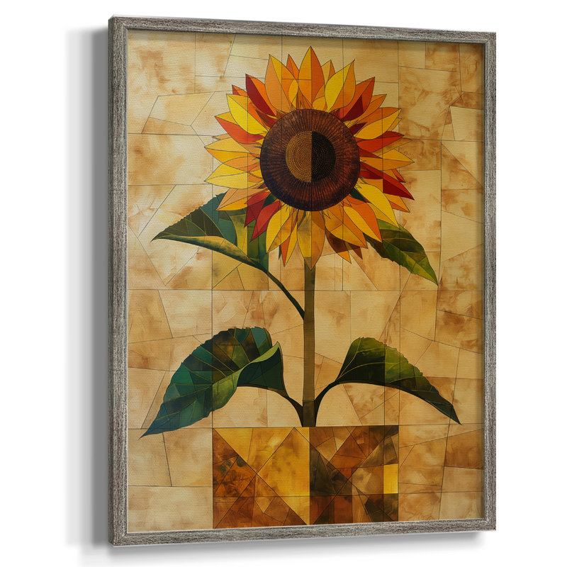 Reproduction encadrée FLORAL Series CDL XXXVI - bois massif, H 15 po x l 12 po