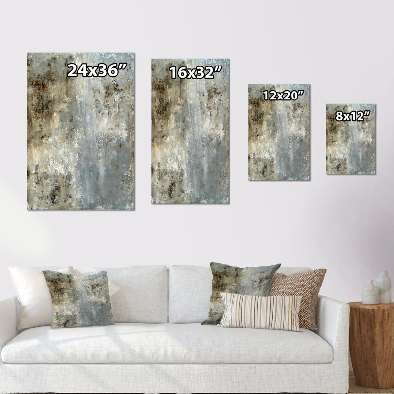 Art moderne gris et bleu II 2PT47754, H 20 po x l 12 po x P 1 po