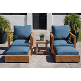 Chatsworth Outdoor 5 - Piece Teak Conversation Set
