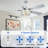 52" Modern Large Crystal Ceiling Fan with Light Kit and Remote 6-speed Reversible Motor
