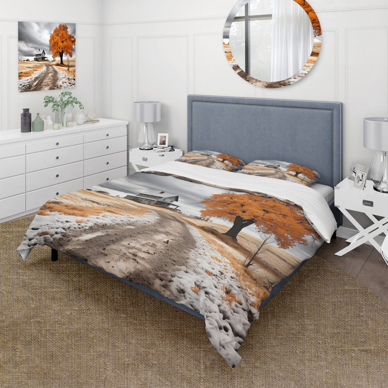 Ensemble de housse de couette en microfibre / polyester Farmhouse, Housse de couette pour très grand lit et 2 très