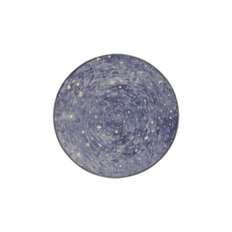 Machine Washable Gray Area Rug, Round 7'