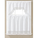 Skylin Embroidered 56'' W Kitchen Curtain Set