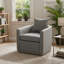 Fauteuil d'appoint pivotant à 360 ° à siège simple et petit espace, Classic Grey Boucle