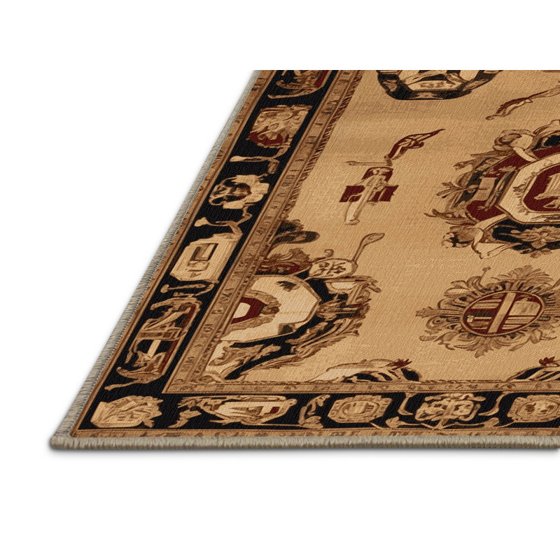 Tapis brun français lavable à la machine, Rectangle 3 pi x 5 pi