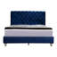 Lit double tapissier bleu marine Transitional