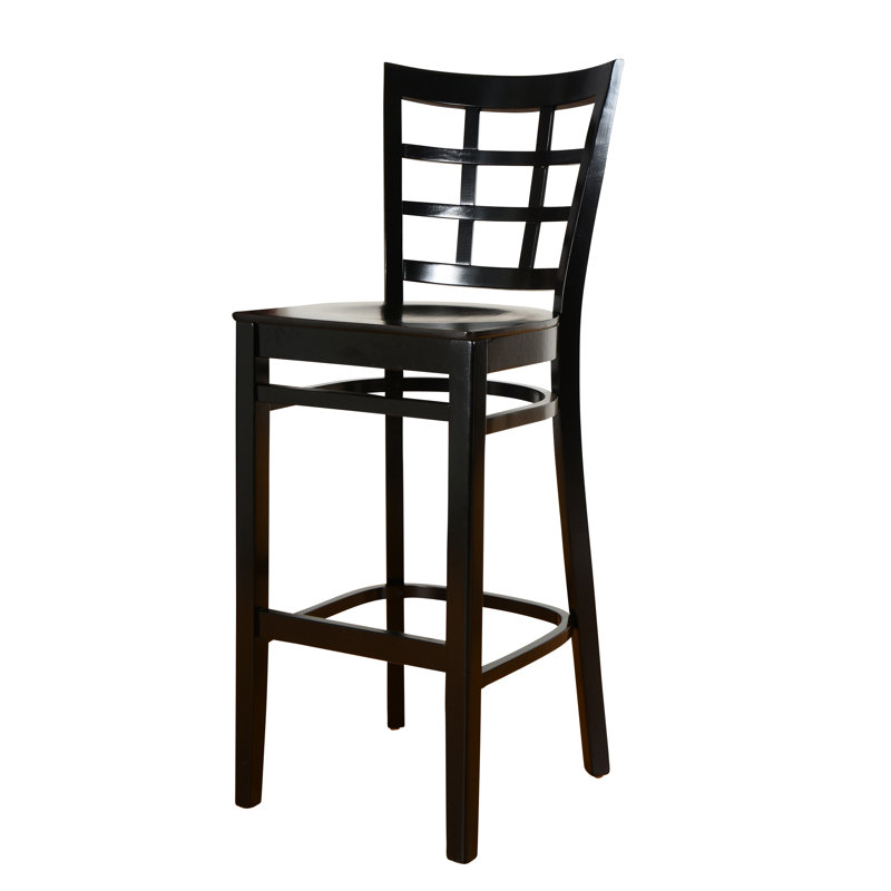 Solid Wood Counter Stool, Black