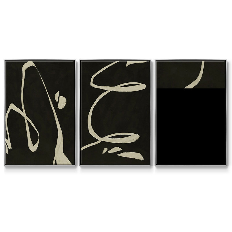 «Neutral Spring I», ensemble de 3 reproductions encadrées sur toile, Argent, H 36 po x l 72 po