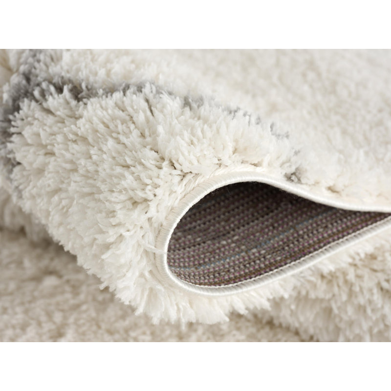 Tapis d'entrée blanc / gris à motif de treillis 3 pi x 5 pi (2 pi 8 po x 4 pi 11 po) Linea de Branch Branch