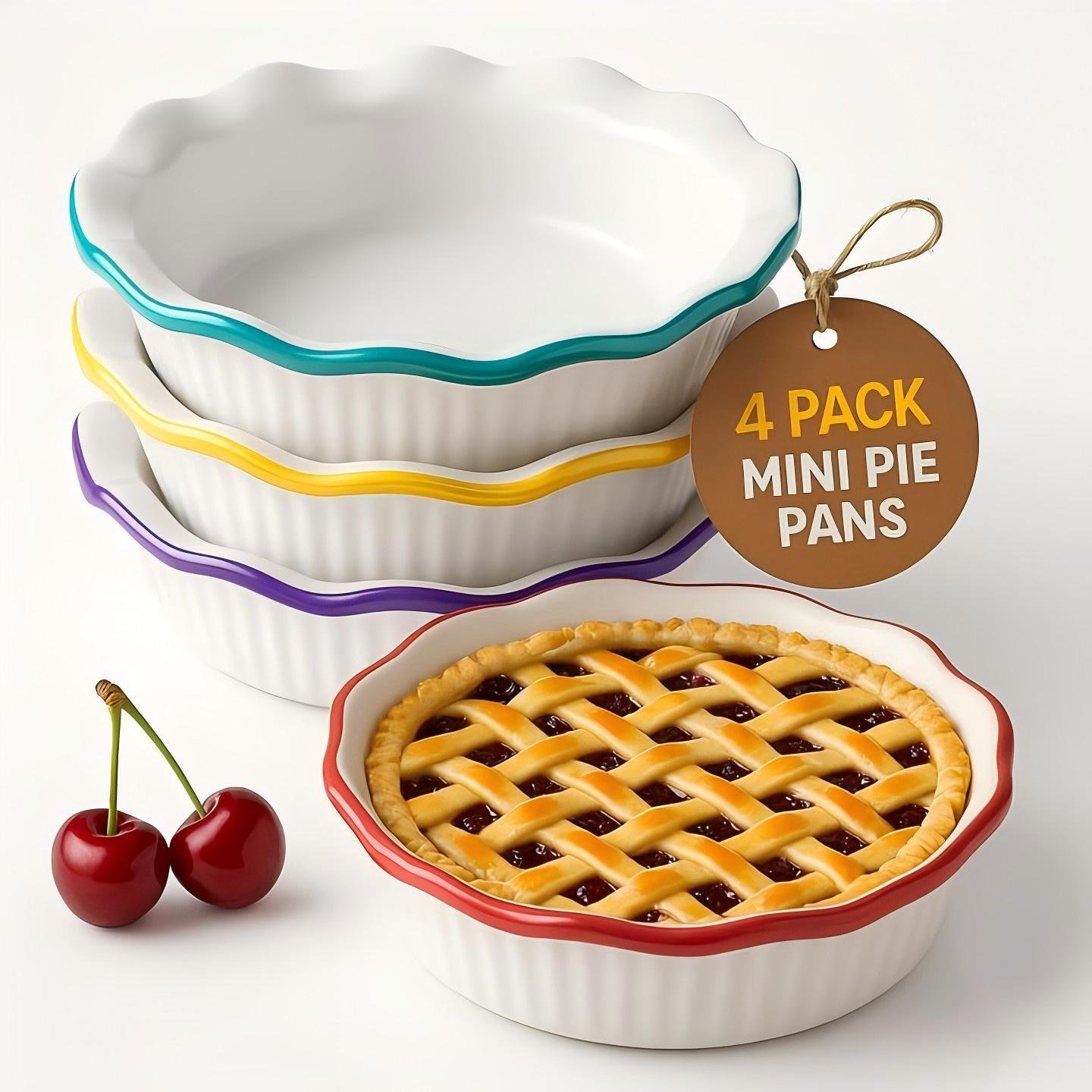 Rainbow Home Mini Pie Pan - Set Of 4, 5.5