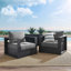 Modway Tahoe Outdoor Patio Powder-Coated Aluminum Armchair Set