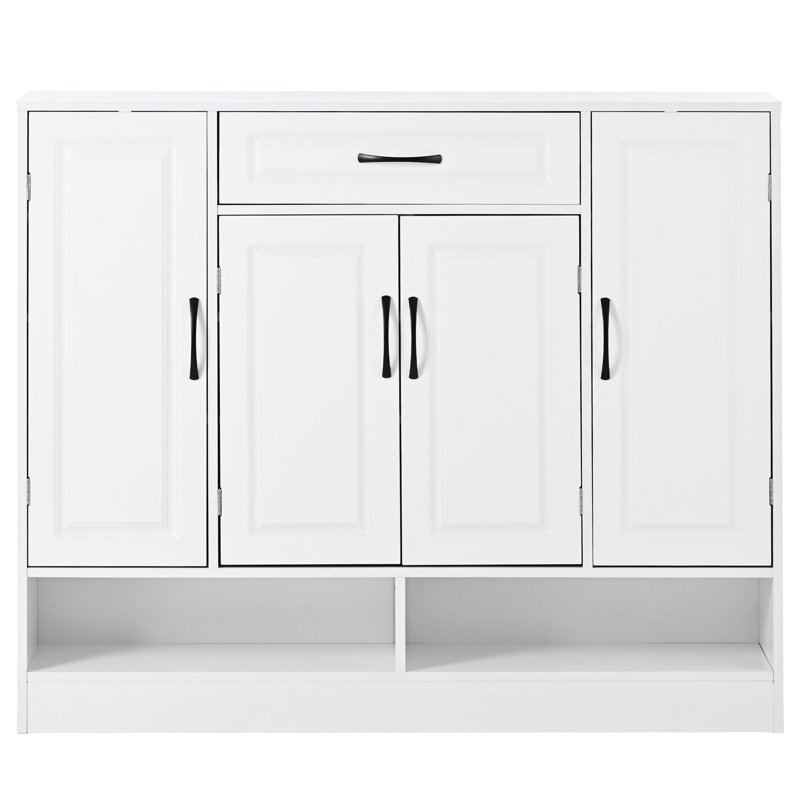 Sleek And Modern Shoe Cabinet With Adjustable Shelves, Minimalist Shoe Storage Organizer With Sturdy Top Surface, Space-Saving Design Side Board For Various Sizes Of Items
