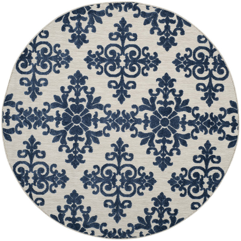 Tapis intérieur / extérieur Kari Royal, Rond 6 pi 7 po