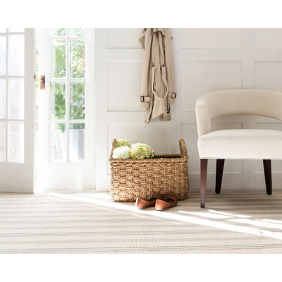 Swedish Hand-Woven Striped Cotton Rug