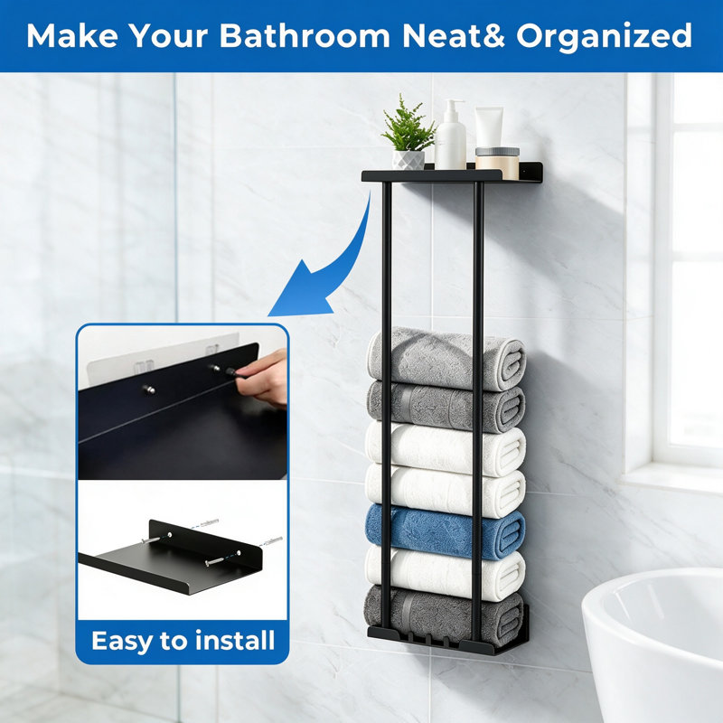 30 cm L Wall Mounted Towel Rack