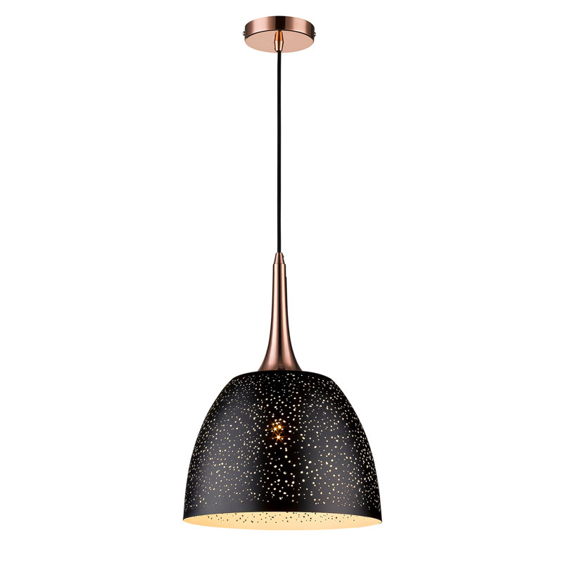 Liliath 1 - Light Matte Dome Pendant, Copper/Matt Black