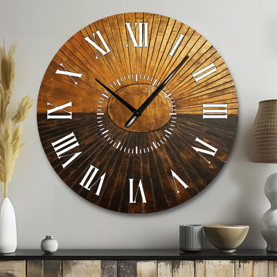 Horloge murale bronze à symétrie brillante Symetry IV