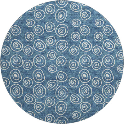 Premium Machine Washable Prisco Blue Rug