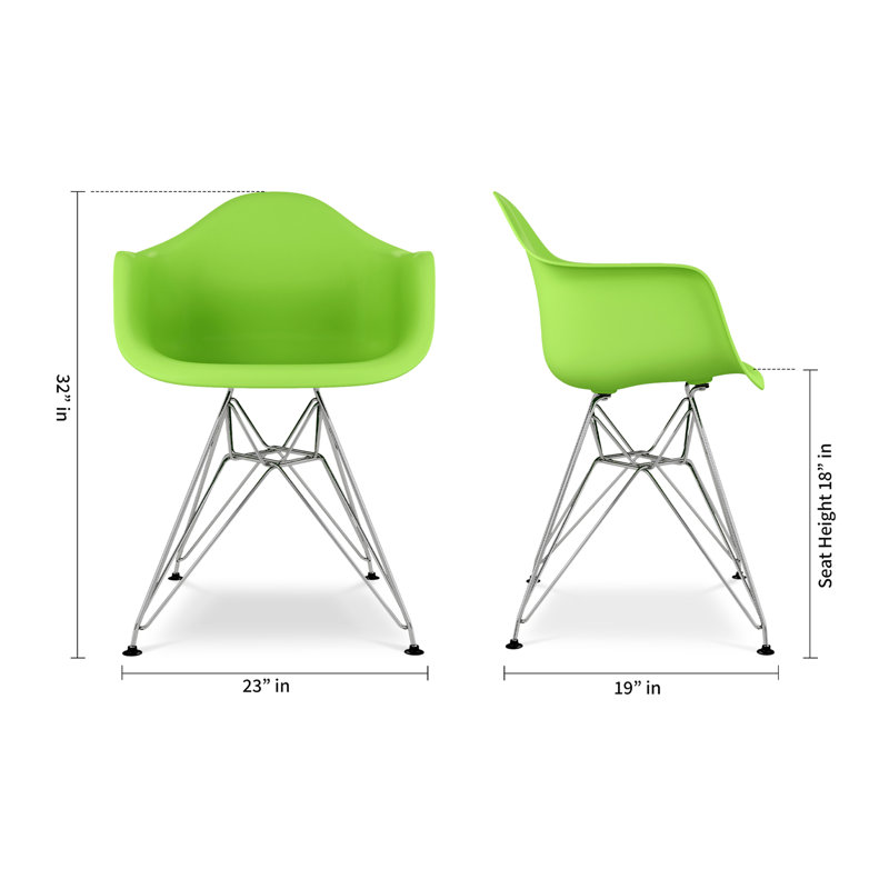  Fauteuil Tower avec pieds en acier, Vert, 4