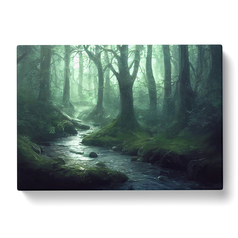 Cosmopolitan Forest Stream - Wrapped Canvas Painting, 50cm H x 76cm W x 3cm D