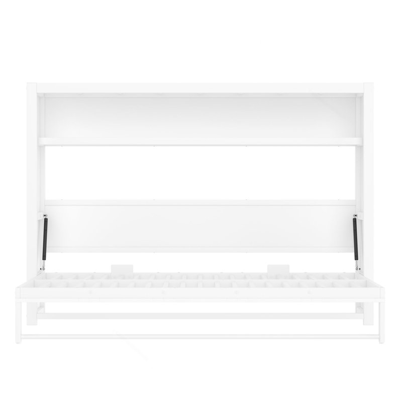 Lit escamotable avec tablettes, lit escamotable en métal au design pliable et peu encombrant