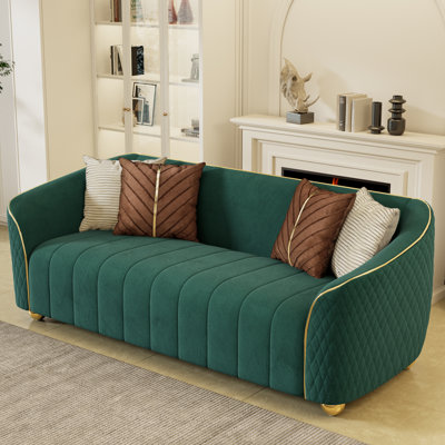 Fashionable Light Luxury Curved Armrest Upholstered Sofa