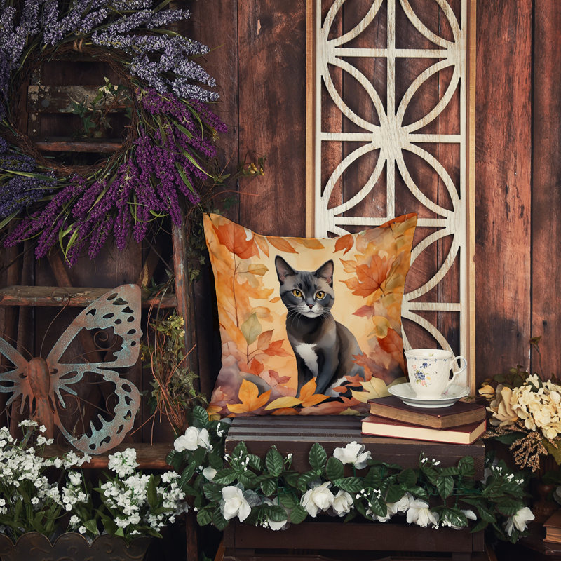 Coussin Asian Asian in Fall Leaves, Carré 14 po