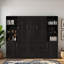 Lit escamotable en bois avec tablettes et armoires de rangement