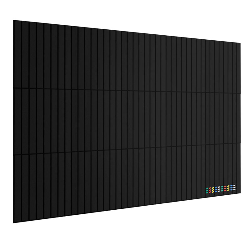 Grand tableau d'affichage mural 59 "x 36", paquet de 15 tuiles murales feutrées en liège avec 30 punaises, tableau d'affichage mural décoratif pour bureau, maison, école, noir