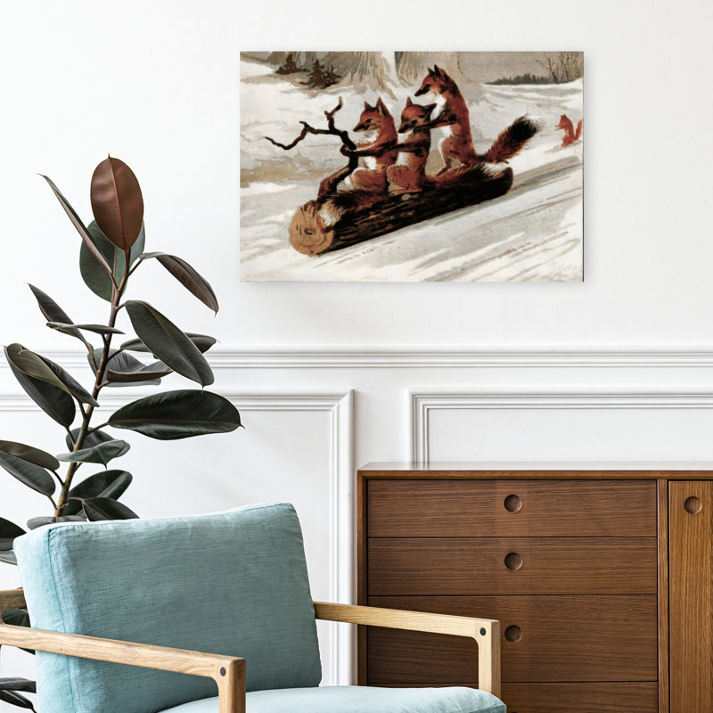 Renards, reproduction d'art abstrait contemporain, 16" H x 24" W