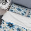 Blue Coastal Harmony Floral Pattern V - Ensemble de housse de couette à motif floral-587825135