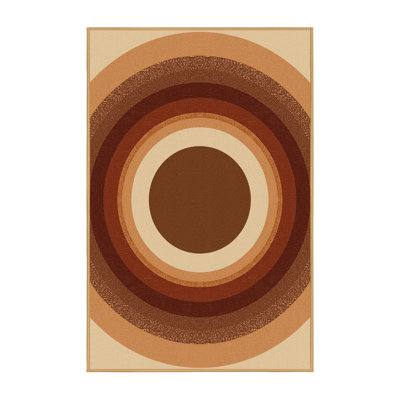 Machine Washable Tysen Thanksgiving Modern & Contemporary Abstract Rug in Brown – LightBrown Binding