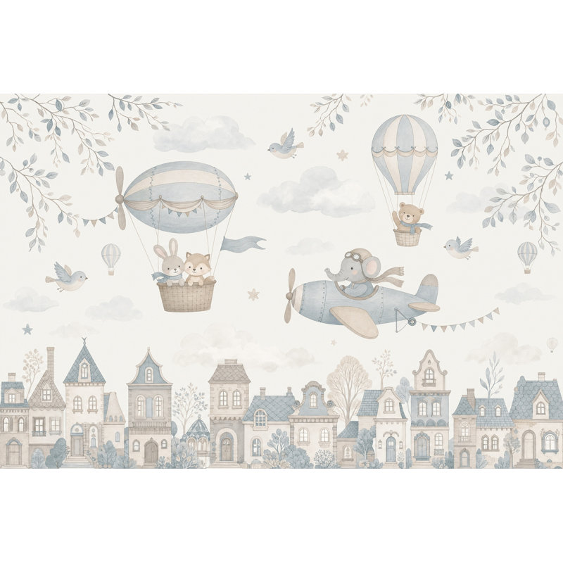 Papier peint fantaisiste chambre d'enfant, 140"x108", Peel and Stick